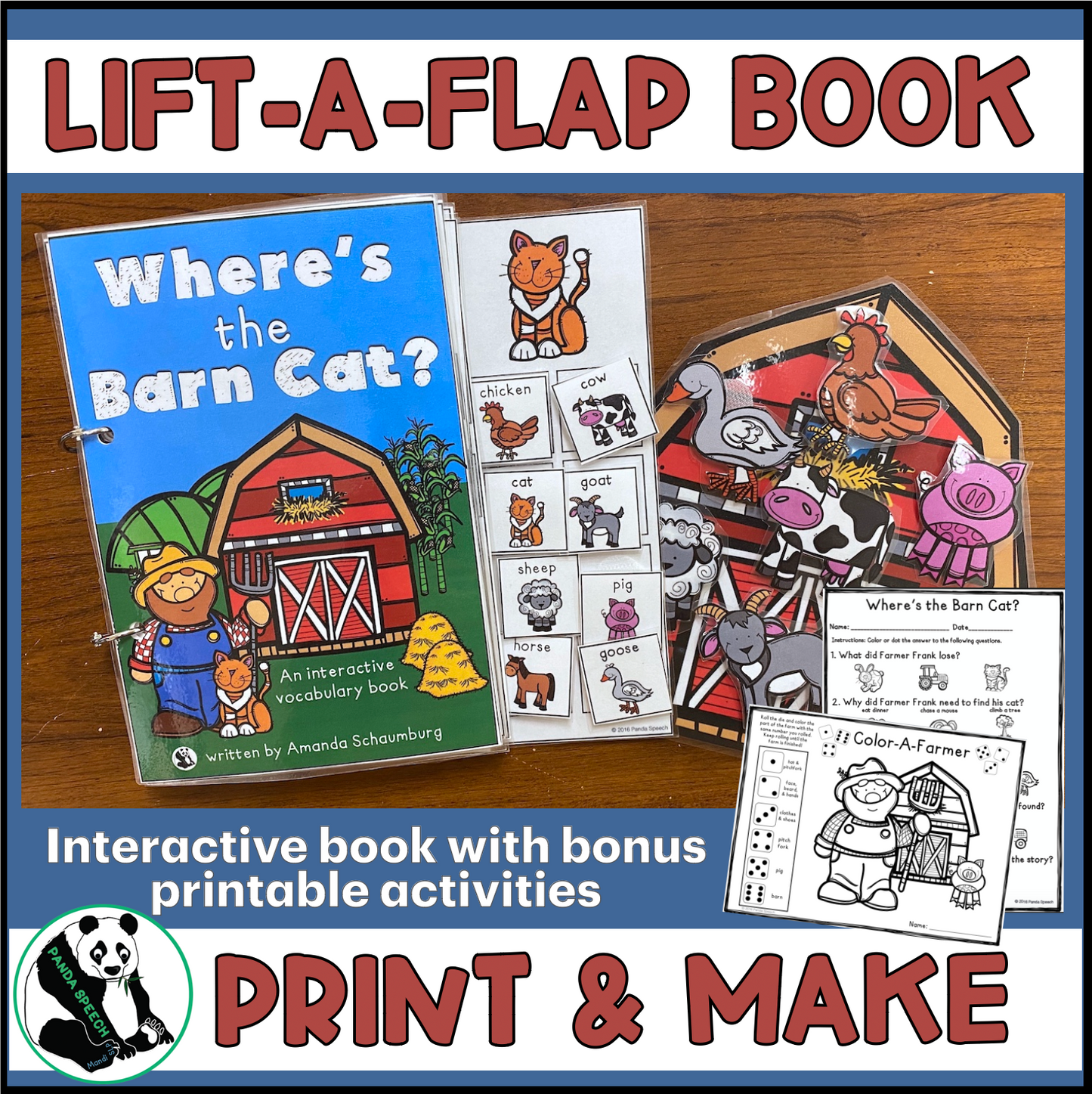 Where's the Barn Cat?  Lift a Flap Book  (Print & Make Book)