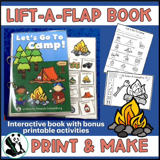 Let's go to Camp! Lift a Flap Book (Print & Make Book)