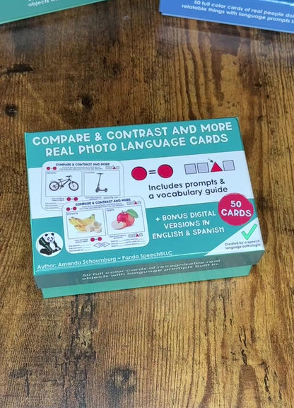 Real Photo Language Cards: Compare and Contrast & More (Physical Cards)