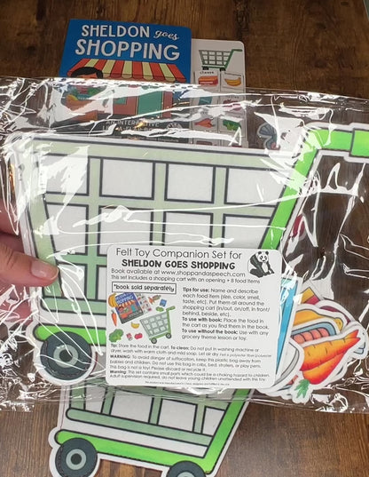 Felt Story Companion Set for Sheldon Goes Shopping~ Felt grocery cart and food (from book)
