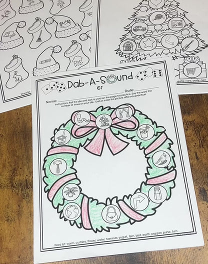 Dab a Sound Christmas Edition ~ Print & Go for Articulation Speech Therapy