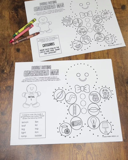 Double Dotting Speech Gingerbread Man ~ A Speech Therapy Art Activity