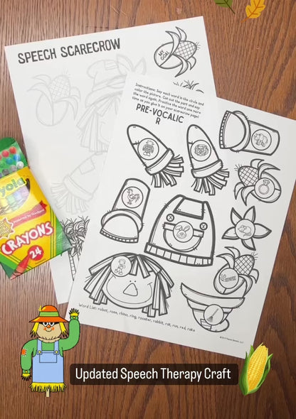 Articulation Scarecrow ~ Speech Therapy Cut & Paste Craft