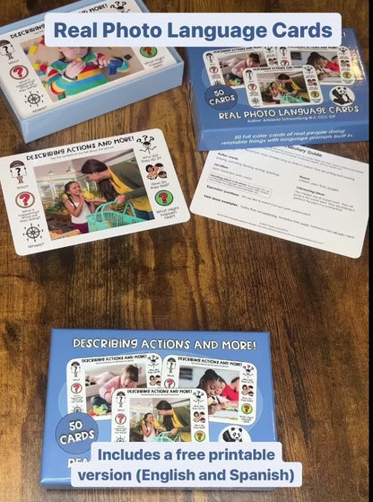 Real Photo Language Cards: Describing Actions & More (Physical Cards)