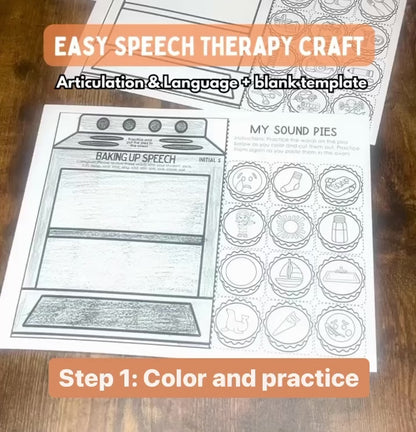 Baking Up Speech ~ One Page Speech and Language Craft