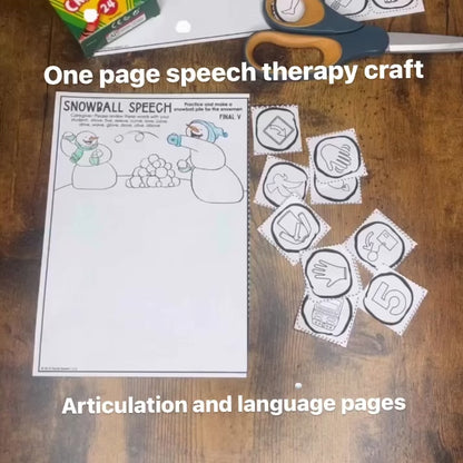 Speech Snowballs ~ One Page Articulation & Language Craft