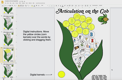 Articulation on the Cobs ~ A Speech Therapy Activity ~ Articulation Practice