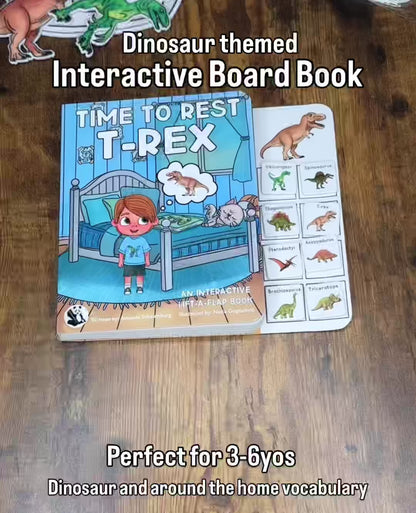 NEW! Time to Rest T-Rex ~  Lift-a-Flap Board Book + downloadable extras