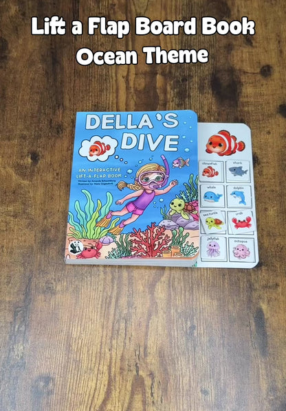 PRE-LAUNCH 8/2/2026 10am CST ! Della's Dive  Lift-a-Flap Board Book + downloadable extras
