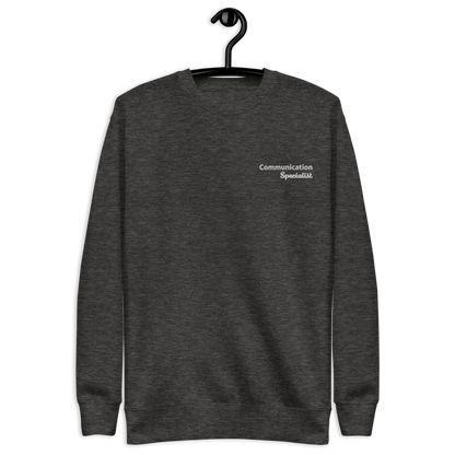 "Communication Specialist" Embroidered Sweater