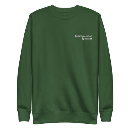 "Communication Specialist" Embroidered Sweater