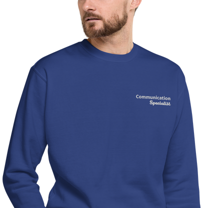 "Communication Specialist" Embroidered Sweater