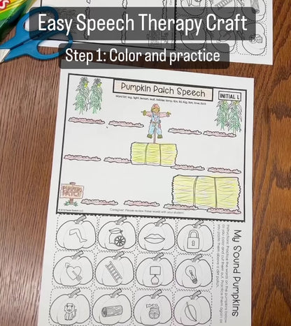 Pumpkin Patch Speech ~ One Page Speech and Language Craft