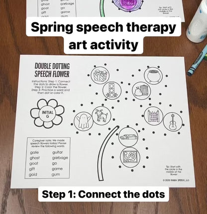 Double Dotting Speech Flower ~ A Speech Therapy Art Activity