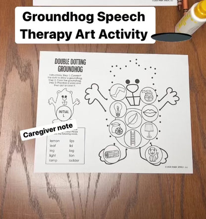 Double Dotting Speech Groundhog ~ A Speech Therapy Art Activity