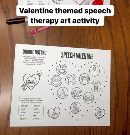 Double Dotting Speech Valentine ~ A Speech Therapy Art Activity