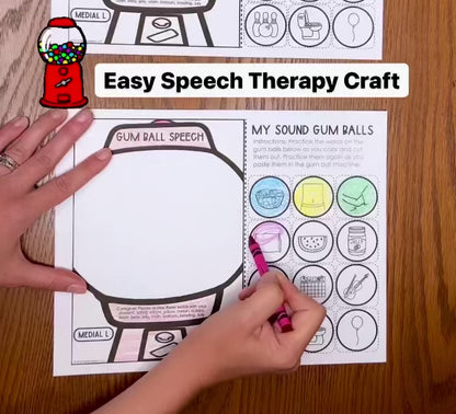 Gum Ball Speech ~ One Page Articulation & Language Craft