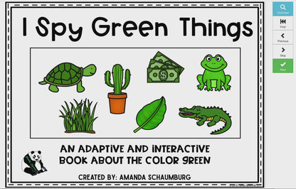 I Spy GREEN Things! Color Series Print & Make Books (includes a digital BOOM Card book)