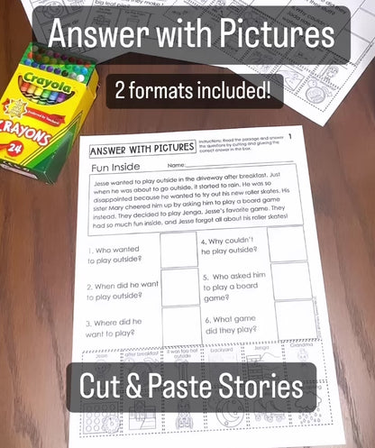 Answer with Pictures ~ Print & Go for WH Questions