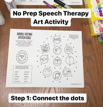 Double Dotting Speech Egg ~ A Speech Therapy Art Activity