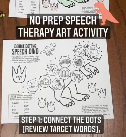 Double Dotting Speech Dinosaur ~ A Speech Therapy Art Activity