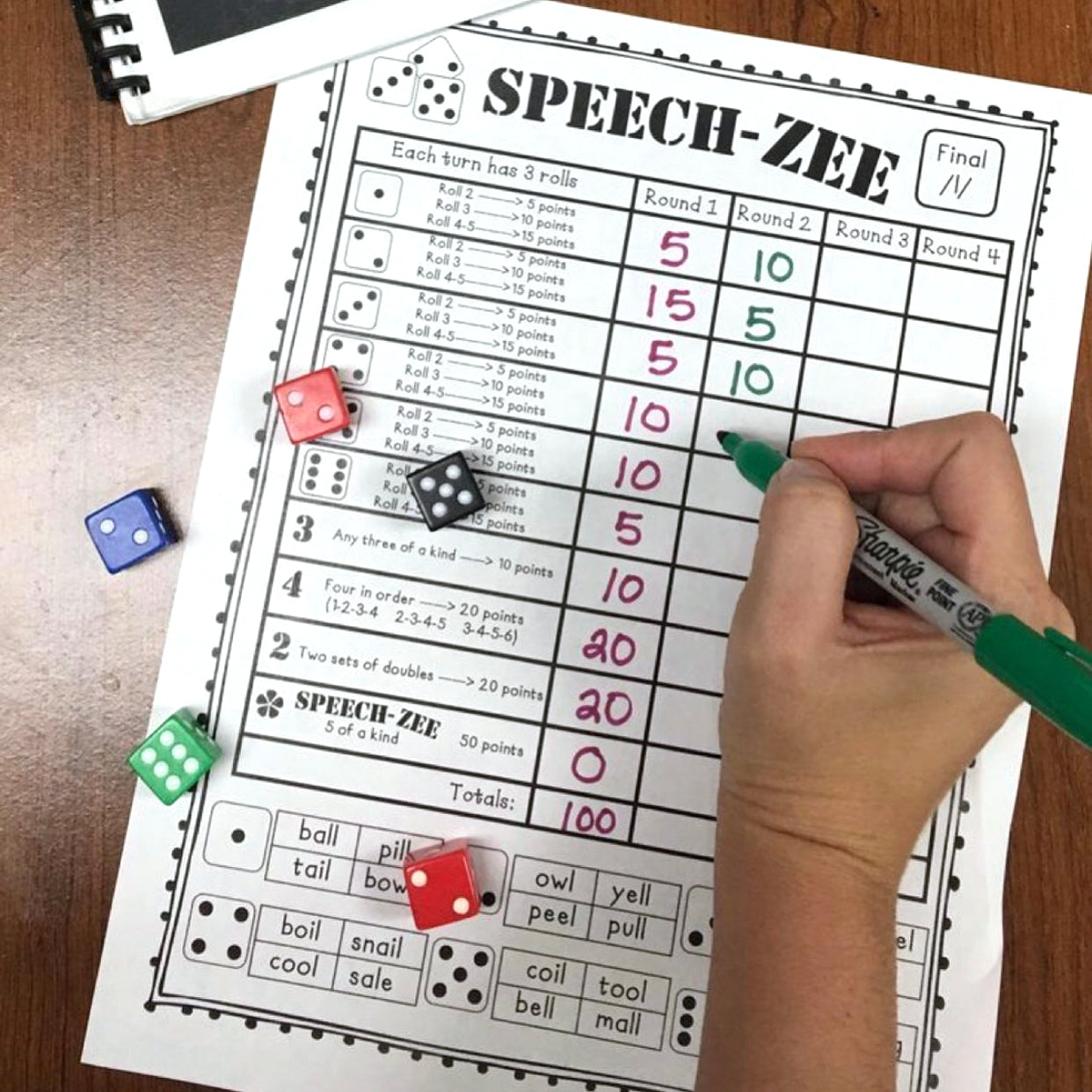 Speech Zee ~ Articulation Dice Game Companion