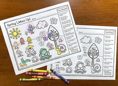 Spring Listen Up! Following Directions Freebie