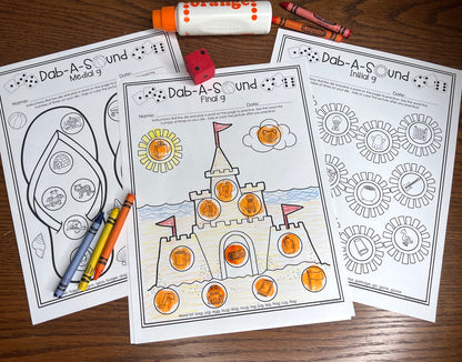 Dab a Sound Summer ~ Print & Go for Articulation Speech Therapy