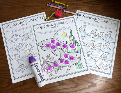 Dab a Sound Shark Edition ~ Print & Go for Articulation Speech Therapy