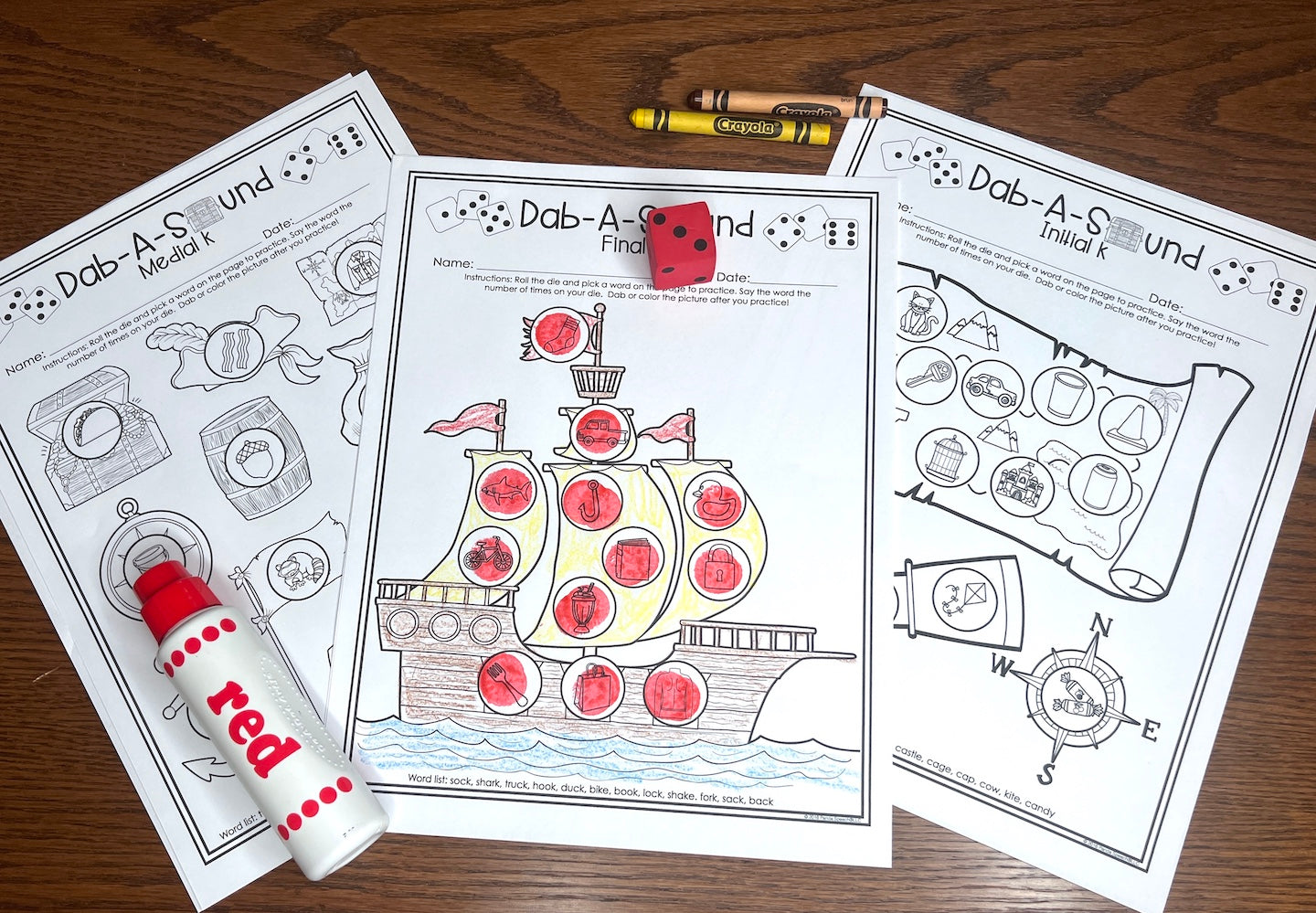 Dab a Sound Pirate Edition ~ Print & Go for Articulation SpeechTherapy