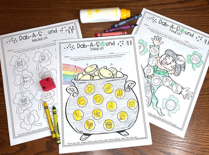 Dab a Sound St. Patrick's Day Edition ~ Print & Go for Articulation Speech Therapy