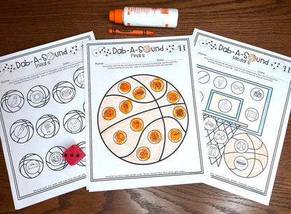 Dab a Sound Basketball Edition ~ Print & Go for Articulation Speech Therapy
