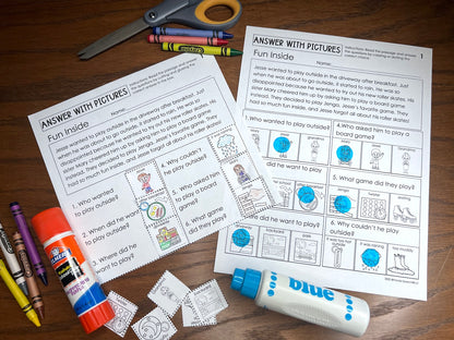 Answer with Pictures ~ Print & Go for WH Questions