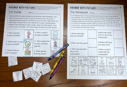 Answer with Pictures ~ Print & Go for WH Questions