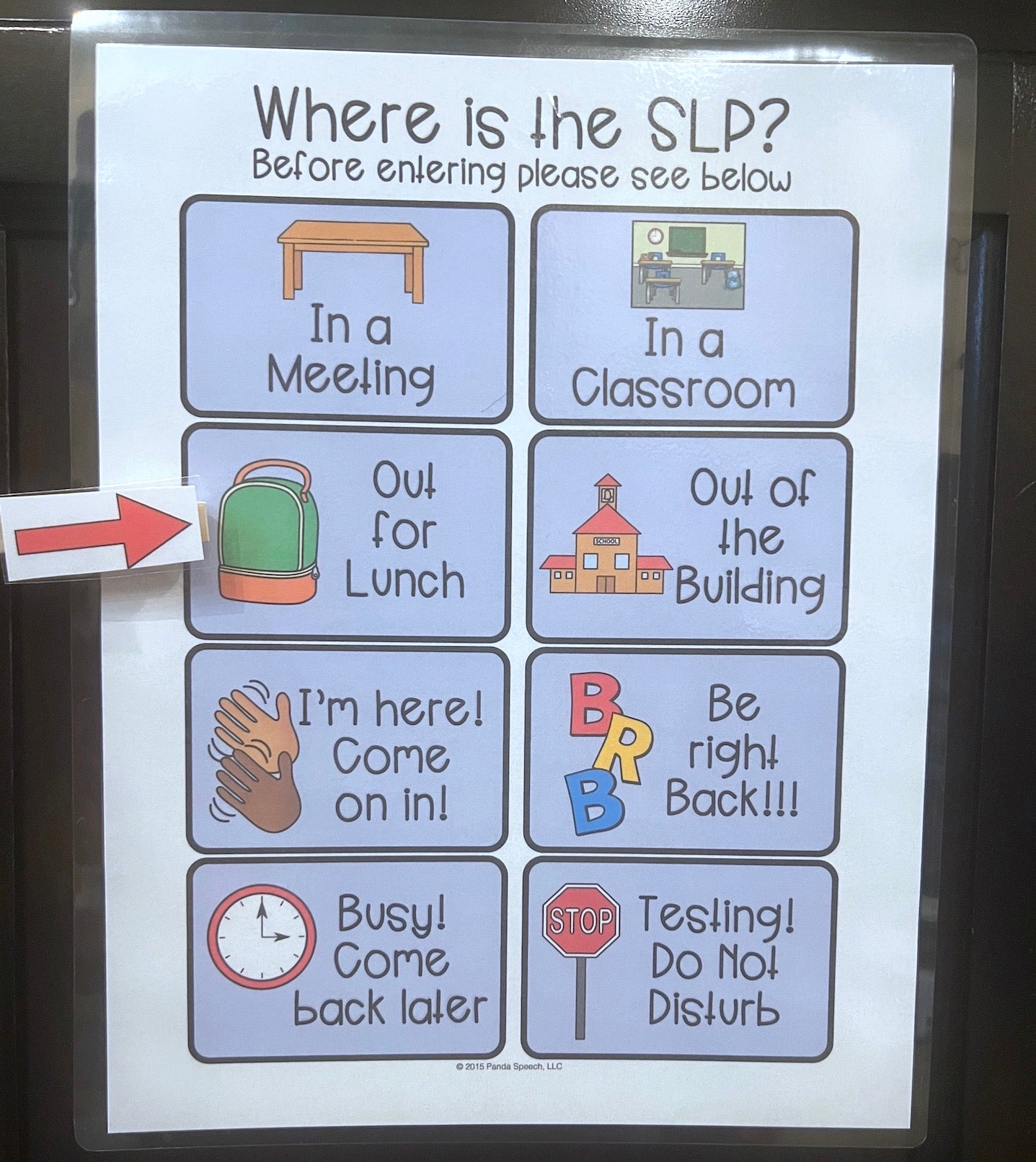 FREE SLP Door Sign ~ Where is the SLP – Panda Speech LLC