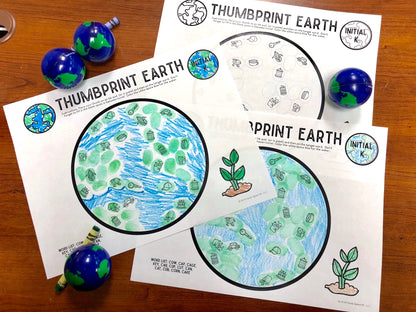 Articulation Thumbprint Earth: Speech Therapy Art Activity