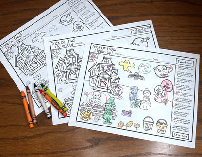 Trick or Treat Listen Up! Following Directions Freebie