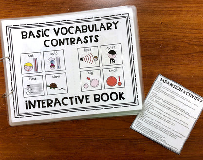 Basic Vocabulary Contrasts ~ Functional Vocabulary Book  Print & Make Book