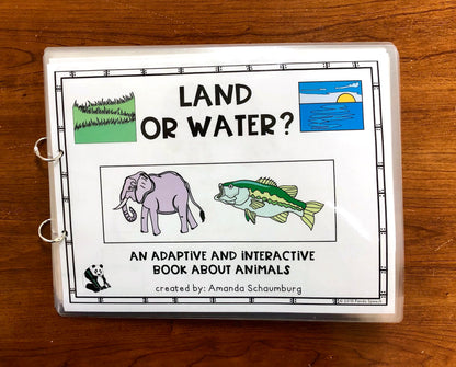 Functional Vocabulary Book: Land or Water Animal?  Print & Make Book