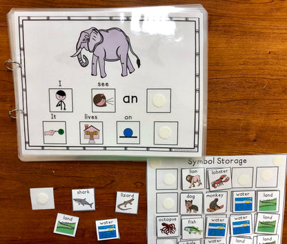 Functional Vocabulary Book: Land or Water Animal?  Print & Make Book