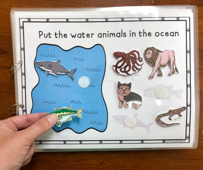 Functional Vocabulary Book: Land or Water Animal?  Print & Make Book
