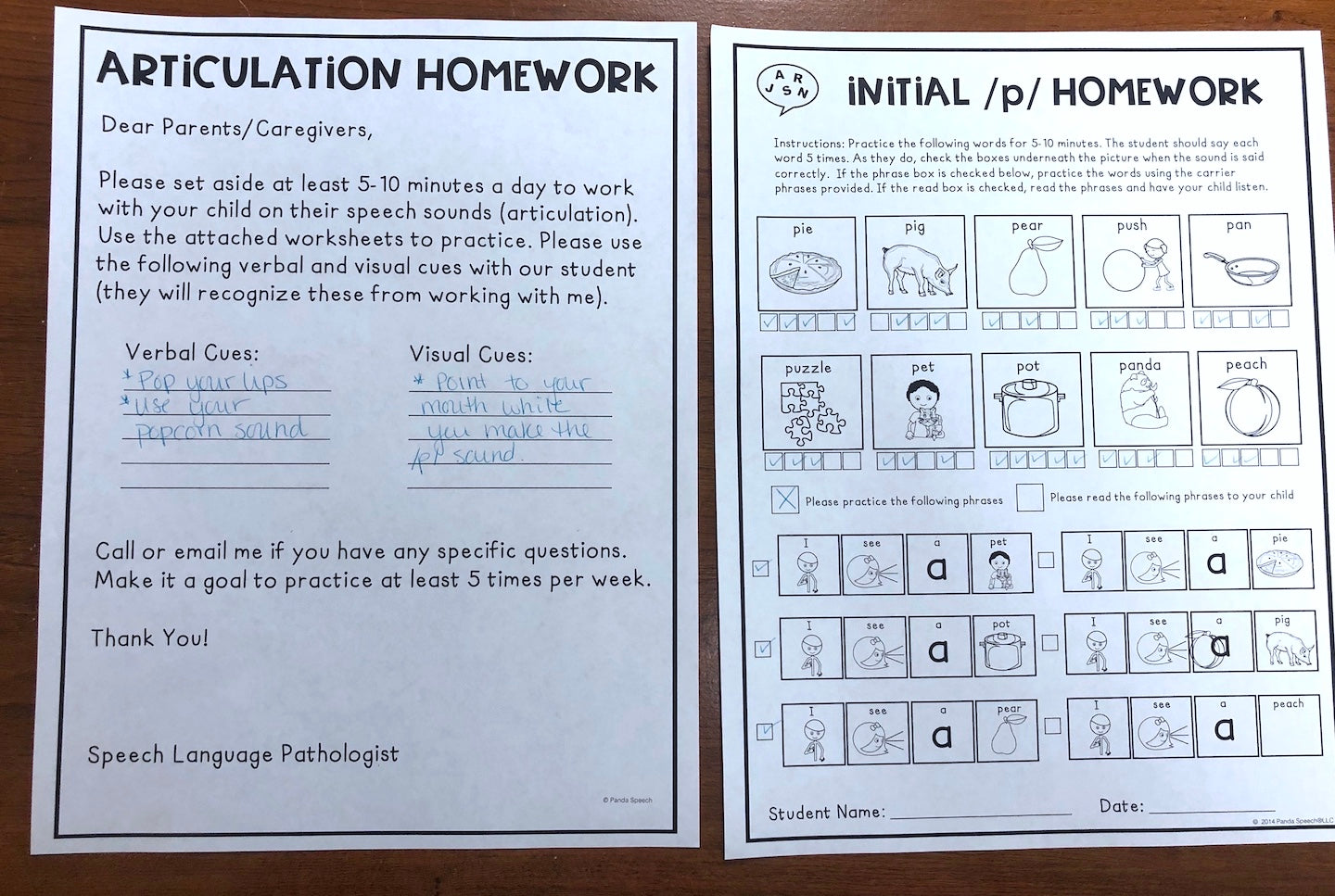 Articulation Homework Early Sounds: Words & Phrases + BOOM Cards