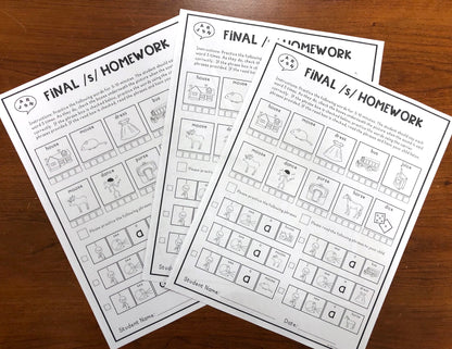 Articulation Homework Later Sounds: Words & Phrases + BOOM Cards