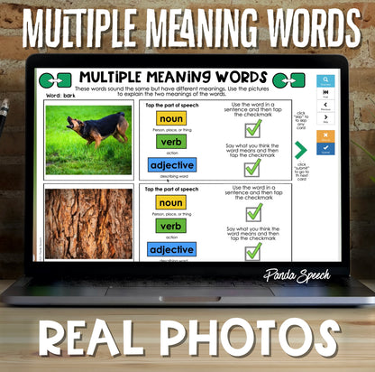 Real Photo Language Cards: Multiple Meaning Words