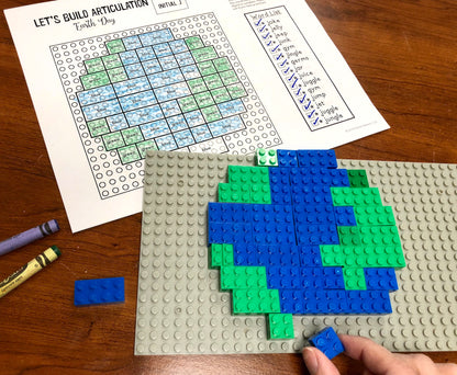Let's Build Articulation (Word lists)! Earth Day Building Bricks Toy Companion