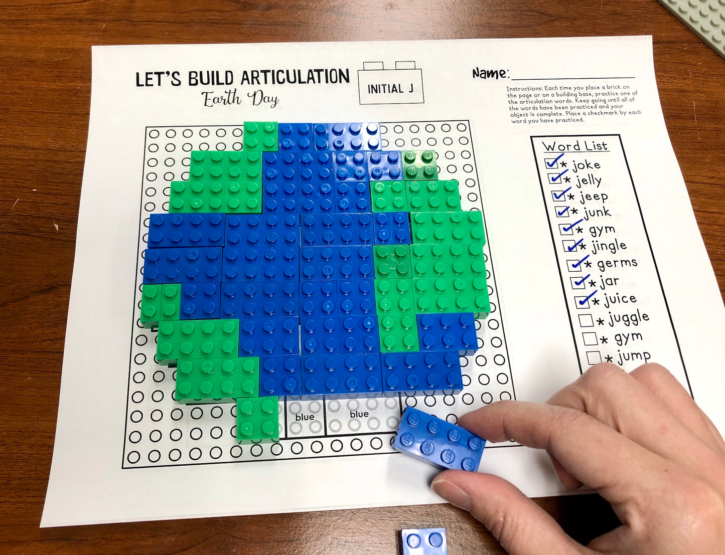 Let's Build Articulation (Word lists)! Earth Day Building Blocks Toy Companion