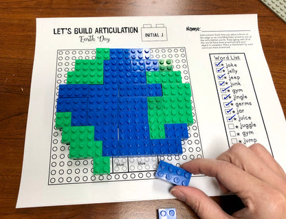 Let's Build Articulation (Word lists)! Earth Day Building Bricks Toy Companion