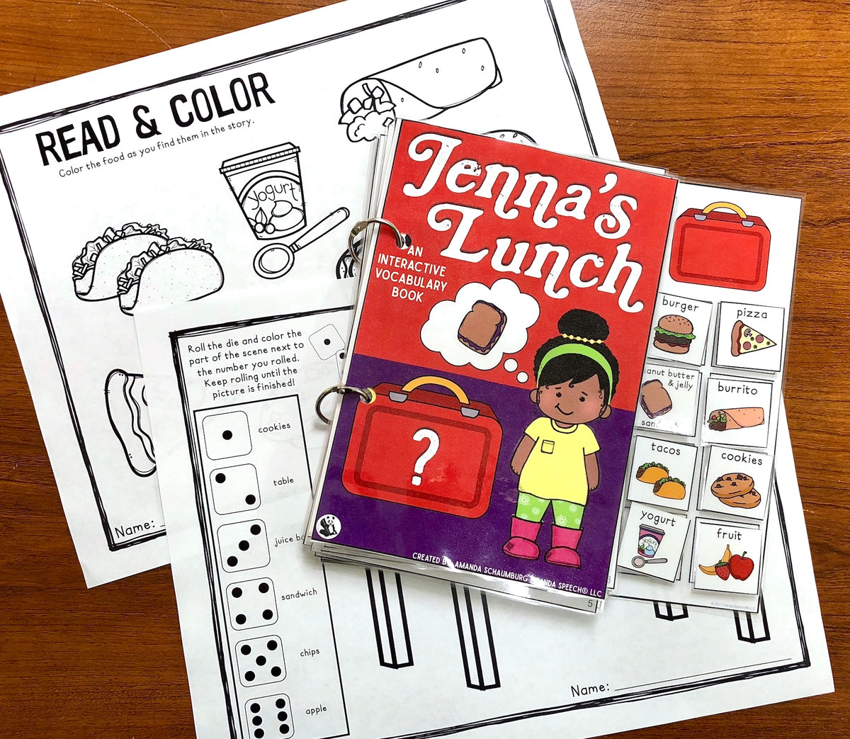 Jenna's Lunch Lift a Flap Book (Print & Make Book) – Panda Speech LLC