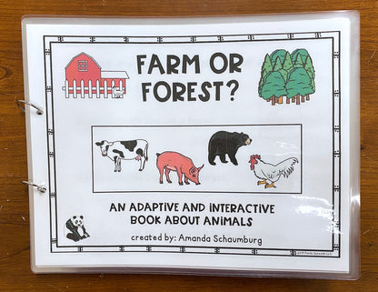Functional Vocabulary Book: Forest or Farm Animal?  Print & Make Book