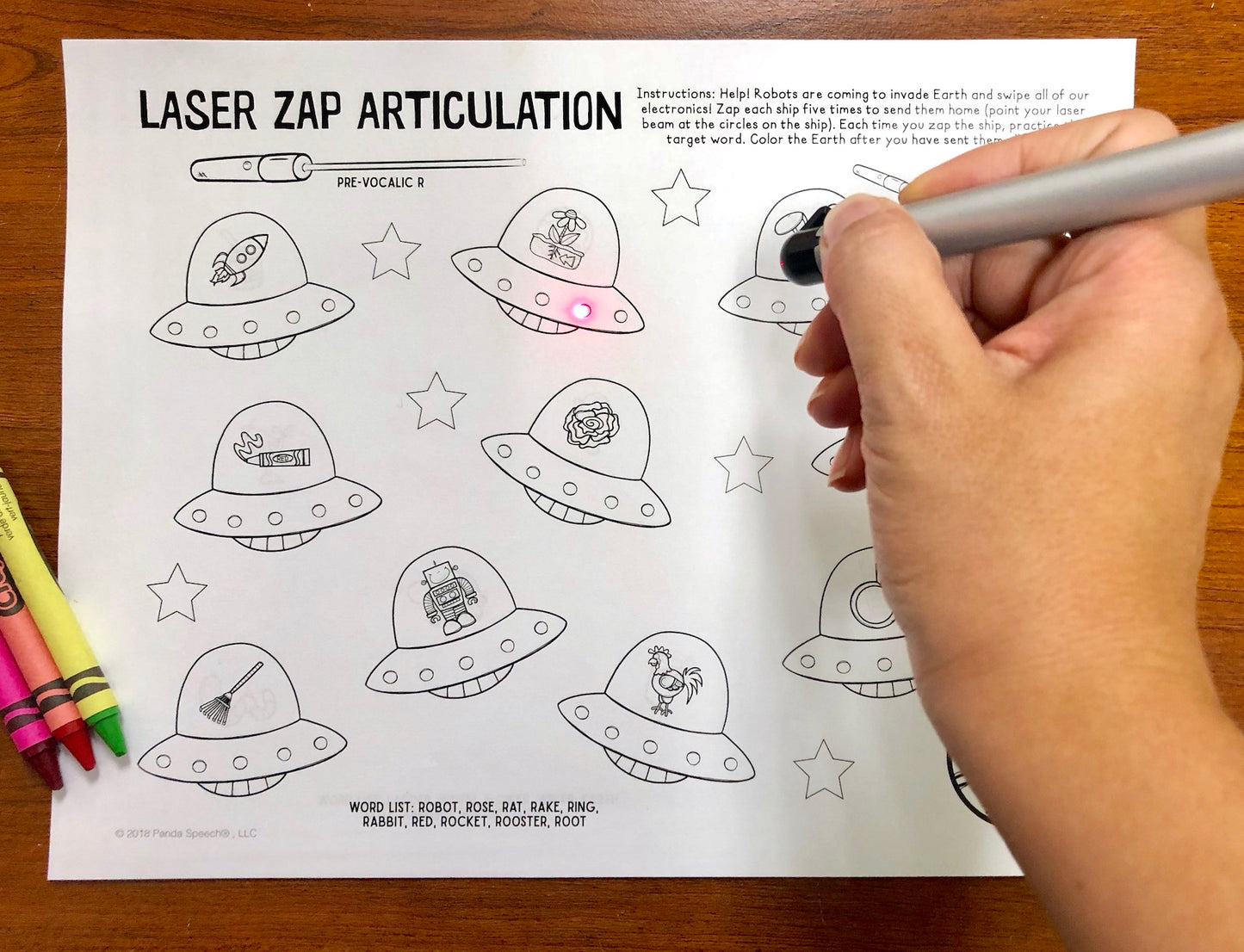 Laser Zap Speech ~ Print & Go for Artic and Language (laser pointers!)